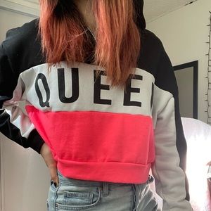 Queen Cropped Hoodie